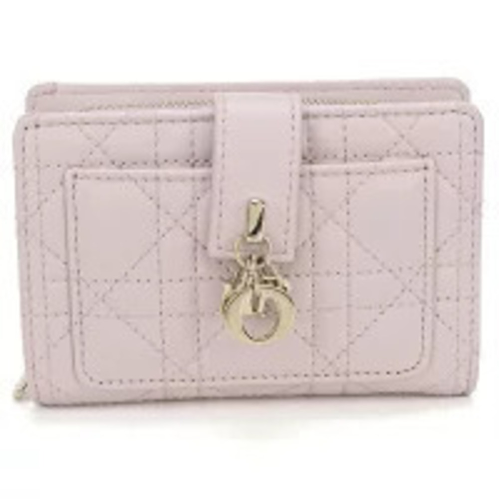 Christian Dior Bi fold Wallet Compact My Ditany Pink